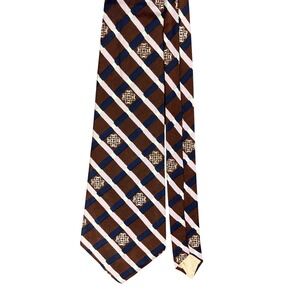 Barton Roma Paris Silk Tie Mens Vintage Plaid Old Money Preppy Retro‎ Luxury